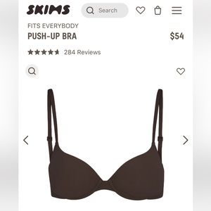 Skims Fits Everyone Push Up Bra - Espresso 34B (Sold Out)